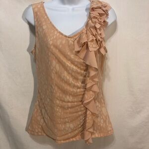 elle Peach Ruffle Top S